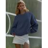 imageATHMILE Oversized Sweatshirt for Women Crewneck Fleece Long Sleeve Pullover Hoodies Tops Fall Fashion Outfits ClothesNavy Blue