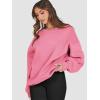 imageATHMILE Oversized Sweatshirt for Women Crewneck Fleece Long Sleeve Pullover Hoodies Tops Fall Fashion Outfits ClothesPink