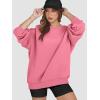 imageATHMILE Oversized Sweatshirt for Women Crewneck Fleece Long Sleeve Pullover Hoodies Tops Fall Fashion Outfits ClothesPink