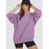 imageATHMILE Oversized Sweatshirt for Women Crewneck Fleece Long Sleeve Pullover Hoodies Tops Fall Fashion Outfits ClothesPurple