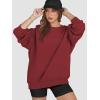 imageATHMILE Oversized Sweatshirt for Women Crewneck Fleece Long Sleeve Pullover Hoodies Tops Fall Fashion Outfits ClothesWine Red