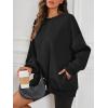 imageATHMILE Oversized Sweatshirt for Women Crewneck Fleece Long Sleeve Pullover Hoodies Tops Fall Fashion Outfits ClothesZblackside Pockets