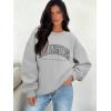 imageATHMILE Oversized Sweatshirt for Women Crewneck Fleece Long Sleeve Pullover Hoodies Tops Fall Fashion Outfits ClothesZlagreyside Pockets