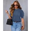 imageATHMILE Short Sleeve Sweater for Women 2026 Spring Summer Blouses Crewneck Knit Puff Sleeve Dressy Casual Trendy ShirtsAblue