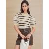 imageATHMILE Short Sleeve Sweater for Women 2026 Spring Summer Blouses Crewneck Knit Puff Sleeve Dressy Casual Trendy ShirtsAblue Stripe