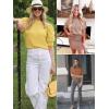 imageATHMILE Short Sleeve Sweater for Women 2026 Spring Summer Blouses Crewneck Knit Puff Sleeve Dressy Casual Trendy ShirtsAgreen