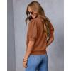 imageATHMILE Short Sleeve Sweater for Women 2026 Spring Summer Blouses Crewneck Knit Puff Sleeve Dressy Casual Trendy ShirtsAlight Orange
