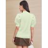 imageATHMILE Short Sleeve Sweater for Women 2026 Spring Summer Blouses Crewneck Knit Puff Sleeve Dressy Casual Trendy ShirtsAmint Green