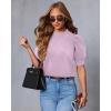 imageATHMILE Short Sleeve Sweater for Women 2026 Spring Summer Blouses Crewneck Knit Puff Sleeve Dressy Casual Trendy ShirtsApurple