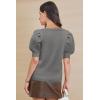 imageATHMILE Short Sleeve Sweater for Women 2026 Spring Summer Blouses Crewneck Knit Puff Sleeve Dressy Casual Trendy ShirtsBdark Grey