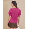 imageATHMILE Short Sleeve Sweater for Women 2026 Spring Summer Blouses Crewneck Knit Puff Sleeve Dressy Casual Trendy ShirtsBhot Pink