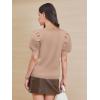imageATHMILE Short Sleeve Sweater for Women 2026 Spring Summer Blouses Crewneck Knit Puff Sleeve Dressy Casual Trendy ShirtsCbeige