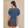 imageATHMILE Short Sleeve Sweater for Women 2026 Spring Summer Blouses Crewneck Knit Puff Sleeve Dressy Casual Trendy ShirtsCblue