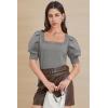 imageATHMILE Short Sleeve Sweater for Women 2026 Spring Summer Blouses Crewneck Knit Puff Sleeve Dressy Casual Trendy ShirtsCdark Grey