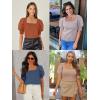 imageATHMILE Short Sleeve Sweater for Women 2026 Spring Summer Blouses Crewneck Knit Puff Sleeve Dressy Casual Trendy ShirtsCgreen