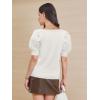 imageATHMILE Short Sleeve Sweater for Women 2026 Spring Summer Blouses Crewneck Knit Puff Sleeve Dressy Casual Trendy ShirtsCwhite
