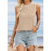 imageATHMILE Summer Crochet Tank Tops for Women 2026 Casual Crewneck Hollow Out Loose Knit Sleeveless Sweater Vest Top TrendyApricot