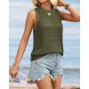 imageATHMILE Summer Crochet Tank Tops for Women 2026 Casual Crewneck Hollow Out Loose Knit Sleeveless Sweater Vest Top TrendyArmy Green