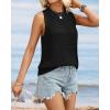 imageATHMILE Summer Crochet Tank Tops for Women 2026 Casual Crewneck Hollow Out Loose Knit Sleeveless Sweater Vest Top TrendyBlack