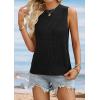 imageATHMILE Summer Crochet Tank Tops for Women 2026 Casual Crewneck Hollow Out Loose Knit Sleeveless Sweater Vest Top TrendyBlack