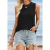 imageATHMILE Summer Crochet Tank Tops for Women 2026 Casual Crewneck Hollow Out Loose Knit Sleeveless Sweater Vest Top TrendyBlack