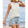 imageATHMILE Summer Crochet Tank Tops for Women 2026 Casual Crewneck Hollow Out Loose Knit Sleeveless Sweater Vest Top TrendyWhite