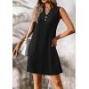 imageATHMILE Summer Dresses for Women 2026 Beach Vacation Clothes V Neck Henley Button Holiday Sundresses Pockets Date OutfitsBlack