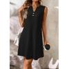 imageATHMILE Summer Dresses for Women 2026 Beach Vacation Clothes V Neck Henley Button Holiday Sundresses Pockets Date OutfitsBlack
