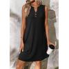 imageATHMILE Summer Dresses for Women 2026 Beach Vacation Clothes V Neck Henley Button Holiday Sundresses Pockets Date OutfitsBlack