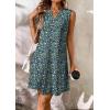 imageATHMILE Summer Dresses for Women 2026 Beach Vacation Clothes V Neck Henley Button Holiday Sundresses Pockets Date OutfitsBlue Flowers