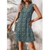 imageATHMILE Summer Dresses for Women 2026 Beach Vacation Clothes V Neck Henley Button Holiday Sundresses Pockets Date OutfitsBlue Flowers