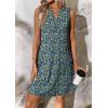imageATHMILE Summer Dresses for Women 2026 Beach Vacation Clothes V Neck Henley Button Holiday Sundresses Pockets Date OutfitsBlue Flowers