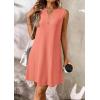imageATHMILE Summer Dresses for Women 2026 Beach Vacation Clothes V Neck Henley Button Holiday Sundresses Pockets Date OutfitsCoral