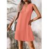 imageATHMILE Summer Dresses for Women 2026 Beach Vacation Clothes V Neck Henley Button Holiday Sundresses Pockets Date OutfitsCoral