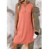 imageATHMILE Summer Dresses for Women 2026 Beach Vacation Clothes V Neck Henley Button Holiday Sundresses Pockets Date OutfitsCoral