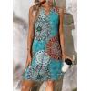 imageATHMILE Summer Dresses for Women 2026 Beach Vacation Clothes V Neck Henley Button Holiday Sundresses Pockets Date OutfitsLake Blue Sunflower