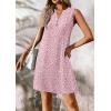imageATHMILE Summer Dresses for Women 2026 Beach Vacation Clothes V Neck Henley Button Holiday Sundresses Pockets Date OutfitsPink Polka Dots
