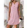 imageATHMILE Summer Dresses for Women 2026 Beach Vacation Clothes V Neck Henley Button Holiday Sundresses Pockets Date OutfitsPink Polka Dots