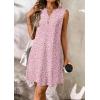 imageATHMILE Summer Dresses for Women 2026 Beach Vacation Clothes V Neck Henley Button Holiday Sundresses Pockets Date OutfitsPink Polka Dots
