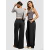 imageATHMILE Sweatpants Women 2026 Wide Leg Sweatpants Baggy Straight Leg Pants Fashion Teen Girl Drawstring Athletic JoggersBlack