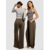 imageATHMILE Sweatpants Women 2026 Wide Leg Sweatpants Baggy Straight Leg Pants Fashion Teen Girl Drawstring Athletic JoggersCoffee
