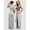 imageATHMILE Sweatpants Women 2026 Wide Leg Sweatpants Baggy Straight Leg Pants Fashion Teen Girl Drawstring Athletic JoggersGrey