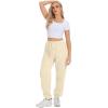 imageATHMILE Sweatpants Women Fall Fashion Baggy High Waisted Sweat Pants Winter Fleece Lined Lounge Joggers with Pockets 2026Beige