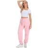 imageATHMILE Sweatpants Women Fall Fashion Baggy High Waisted Sweat Pants Winter Fleece Lined Lounge Joggers with Pockets 2026Pink
