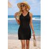 imageATHMILE Swimsuit Coverup for Women 2026 Bathing Suit Cover ups Crochet Beach Dress Hollow Out Slit Bikini Cover Up DressesBlack