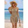 imageATHMILE Swimsuit Coverup for Women 2026 Bathing Suit Cover ups Crochet Beach Dress Hollow Out Slit Bikini Cover Up DressesSand