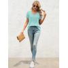 imageATHMILE T Shirts Short Sleeve V Neck Tees for Women Fashion Tops Trendy Lightweight Casual Summer Outfits Clothes 2026 BeachAqua
