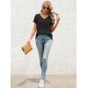 imageATHMILE T Shirts Short Sleeve V Neck Tees for Women Fashion Tops Trendy Lightweight Casual Summer Outfits Clothes 2026 BeachBlack