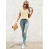 imageATHMILE T Shirts Short Sleeve V Neck Tees for Women Fashion Tops Trendy Lightweight Casual Summer Outfits Clothes 2026 BeachCream