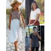 imageATHMILE T Shirts Short Sleeve V Neck Tees for Women Fashion Tops Trendy Lightweight Casual Summer Outfits Clothes 2026 BeachGrey